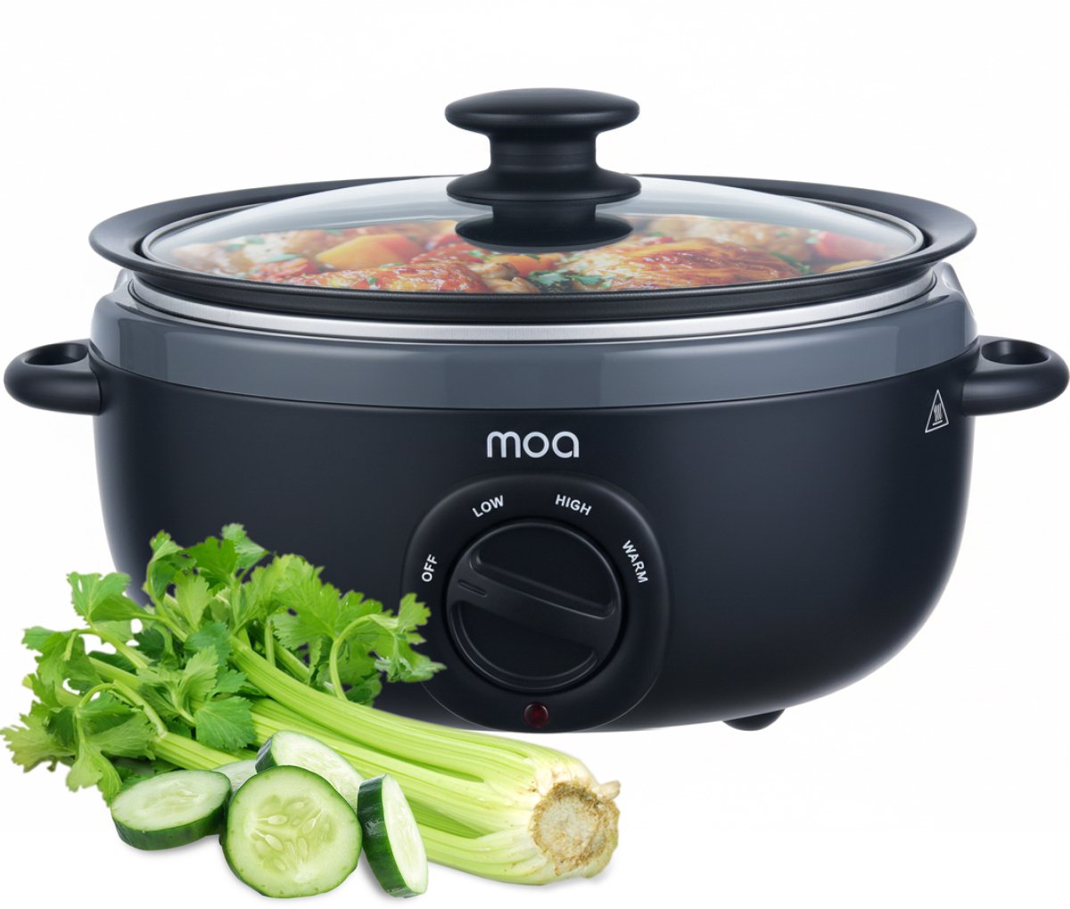 MOA Slowcooker Ø 31cm 290W Groen met 3 Warmtestanden - MOA - €54,99