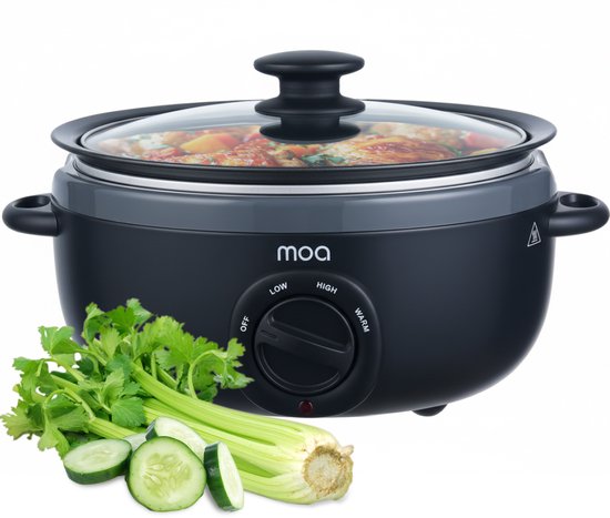 MOA Slowcooker Ø 31cm 290W Groen met 3 Warmtestanden - MOA - €44,99