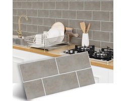 Set van 12 Plaktegels - wandtegelstickers - Tegelstickers - Muurstickers - Waterdichte PVC decoratieve stickers - Zelfklevende muurstickers - antislip tegelstickers - voor keukens en badkamers - 30x15cm/12x6inch