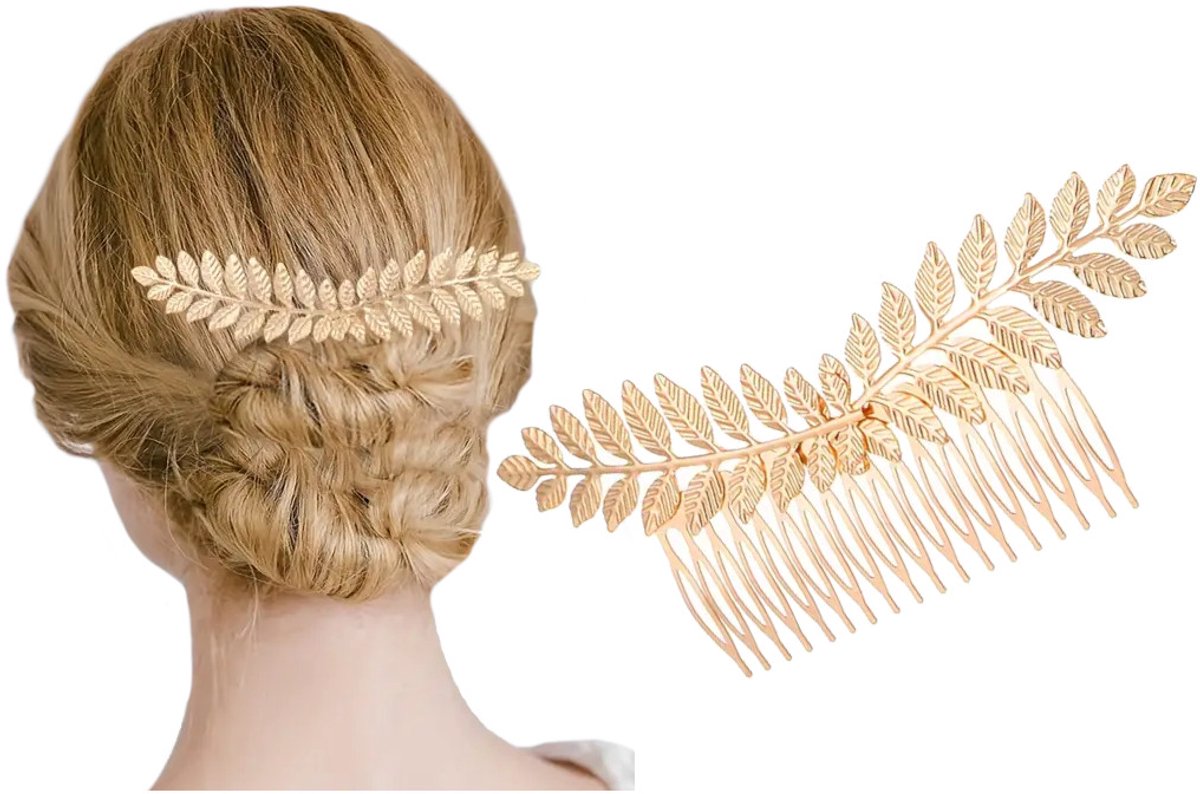 Gouden Haarclip met Bladdecoratie - Elegant en Lichtgewicht