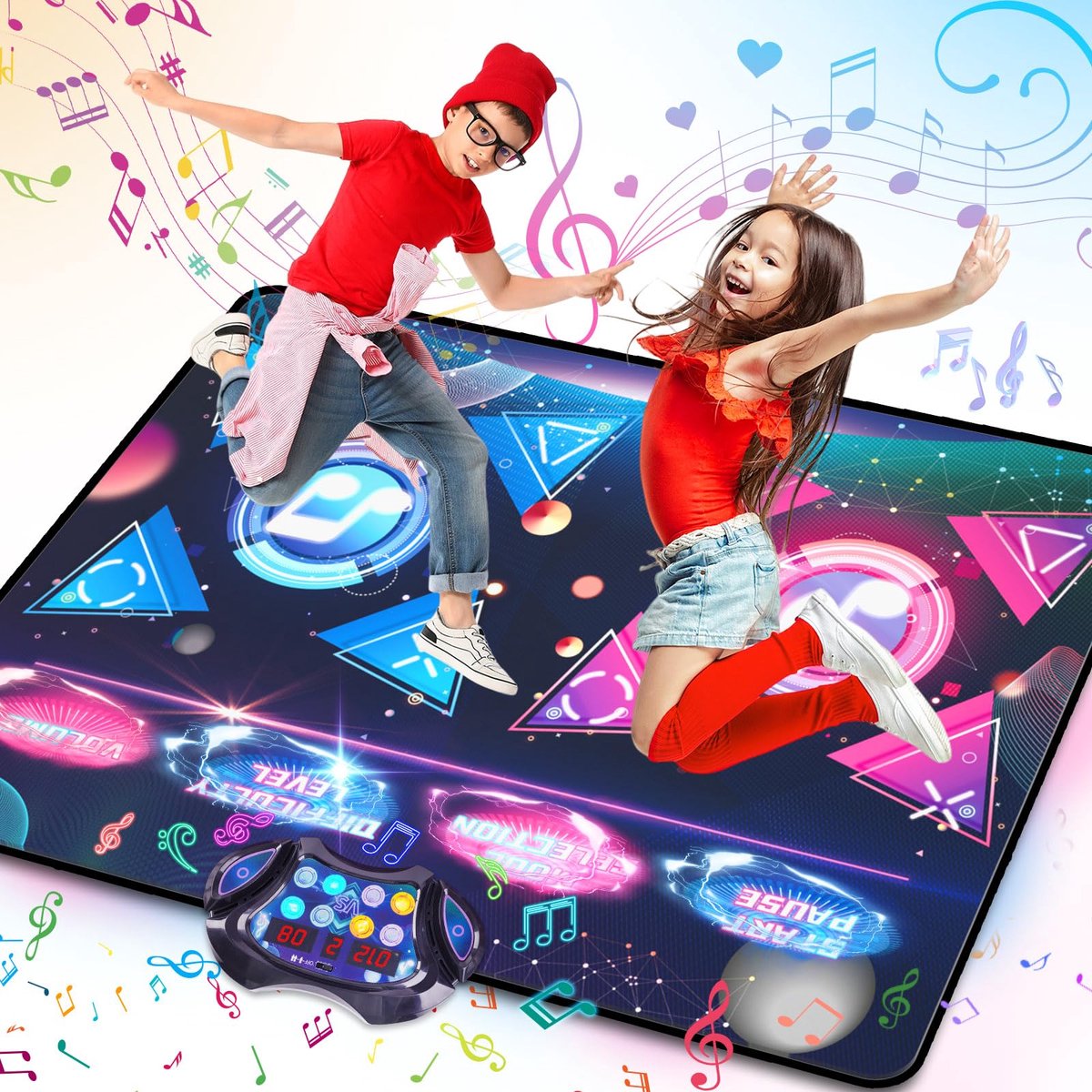 Pumpify Dubbele Dansmat – Voor Twee Personen – Muziekmat – Speelmat – Dansmat Voor Meisjes – 12 Verschillende Levels – Antislip Onderkant – Speelgoedboek – Speelgoed – 3 Jaar – 4 Jaar – 5 Jaar – 6 Jaar – 7 Jaar – 8 Jaar – 9 Jaar – 10 Jaar
