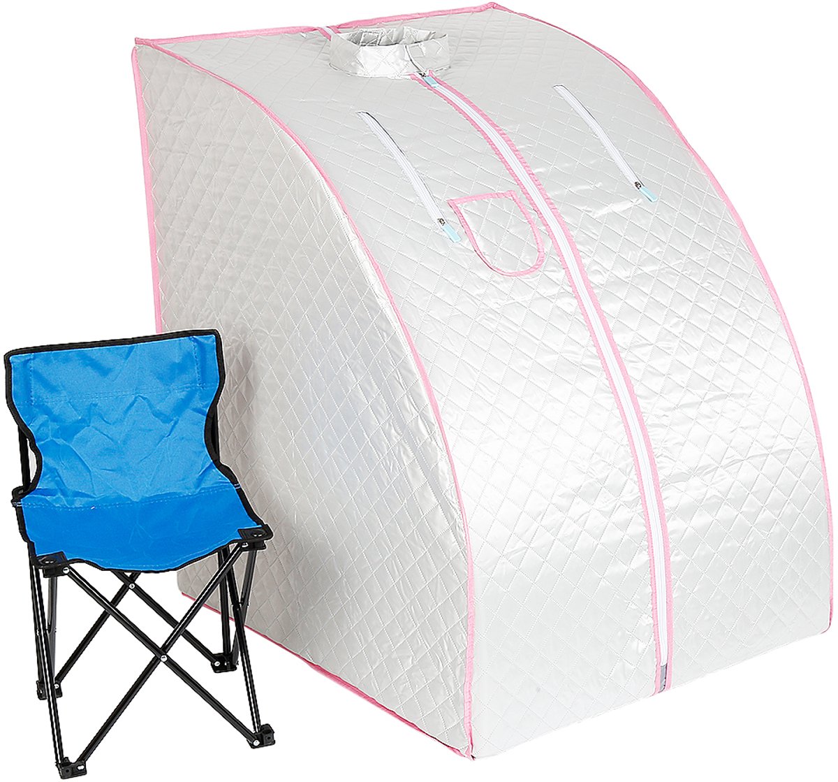 Draagbare 1,8" stoomsauna, afslankende sauna, stoomcabine, gewichtsverliestherapie, 1000W, zilver thumbnail 6