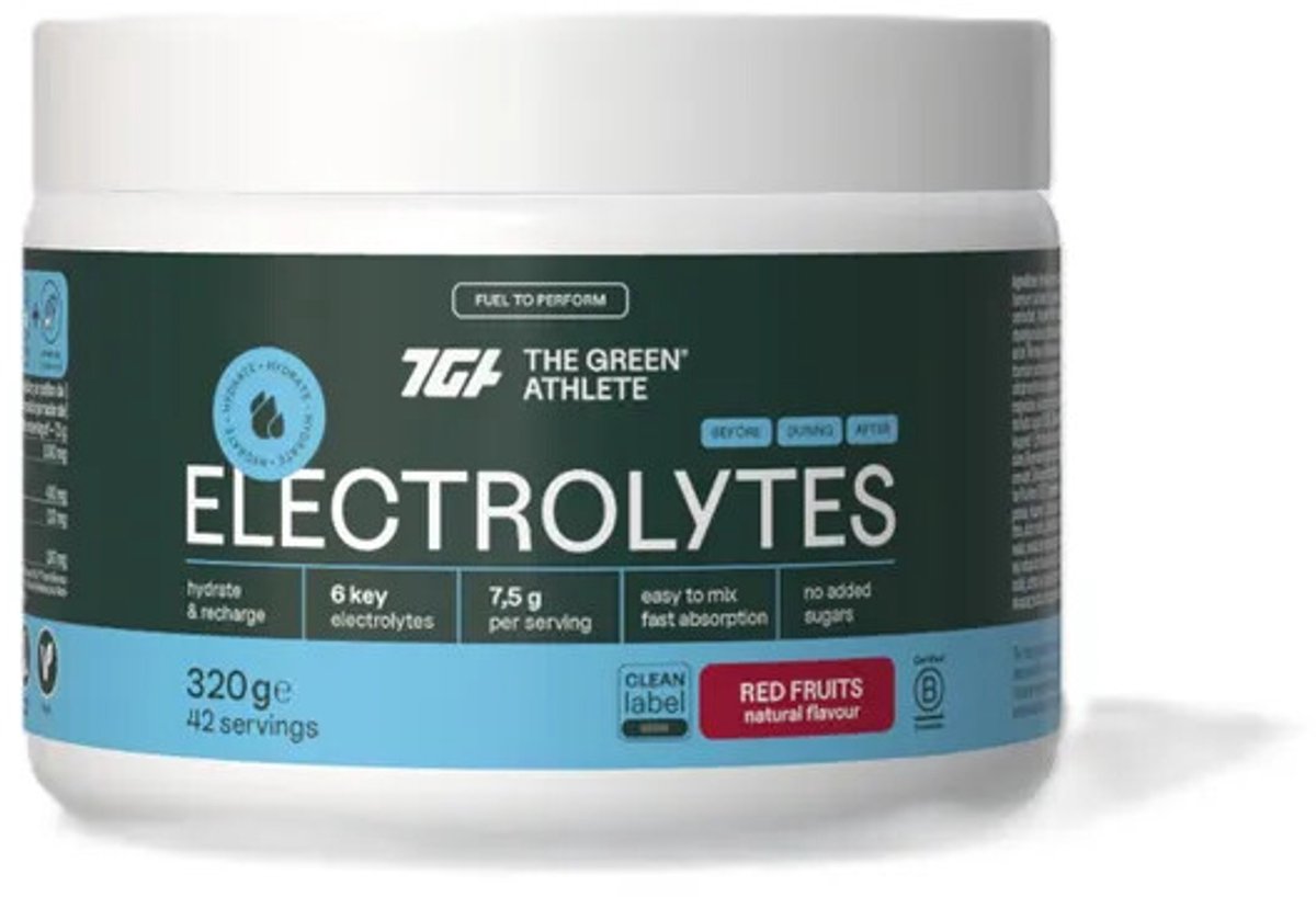 The Green Athlete - Elektrolytes Red Fruits - 2 x 320 gr - Voordeelverpakking