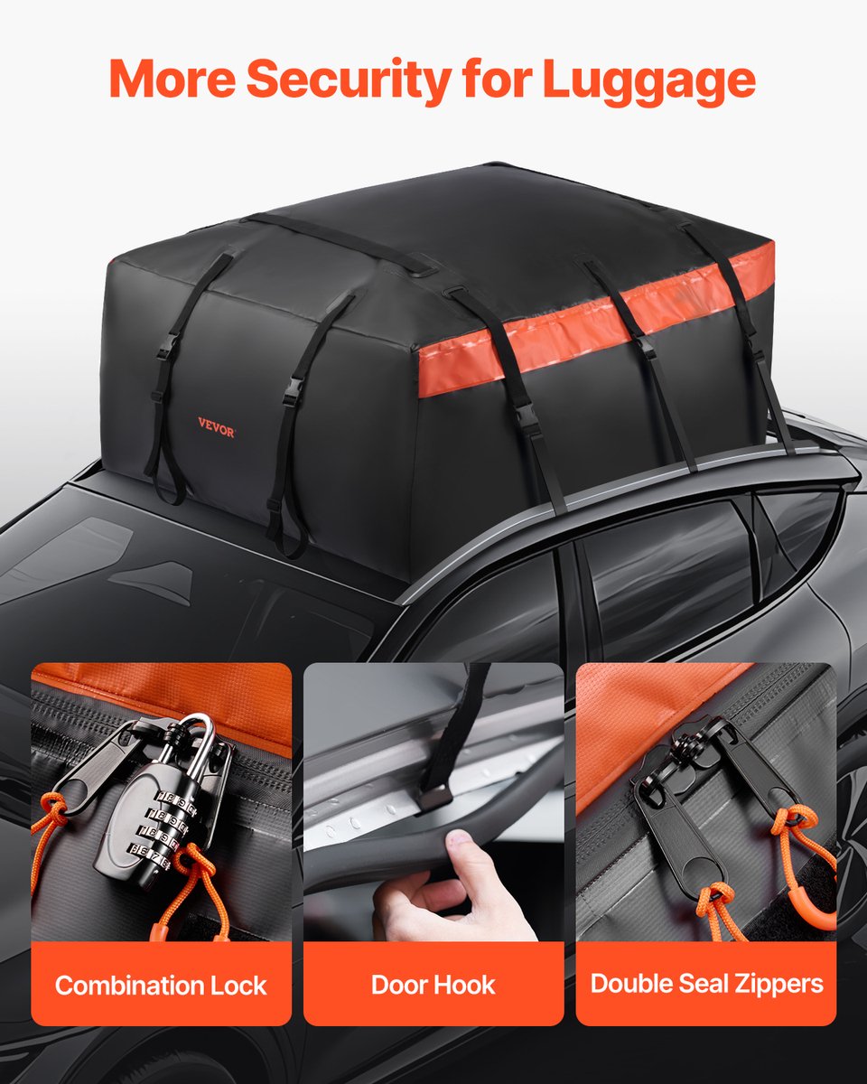 VEVOR Auto Dakdrager Tas Daktas 20 Kubieke Voet 840d PVC Dakkoffer – foto 4