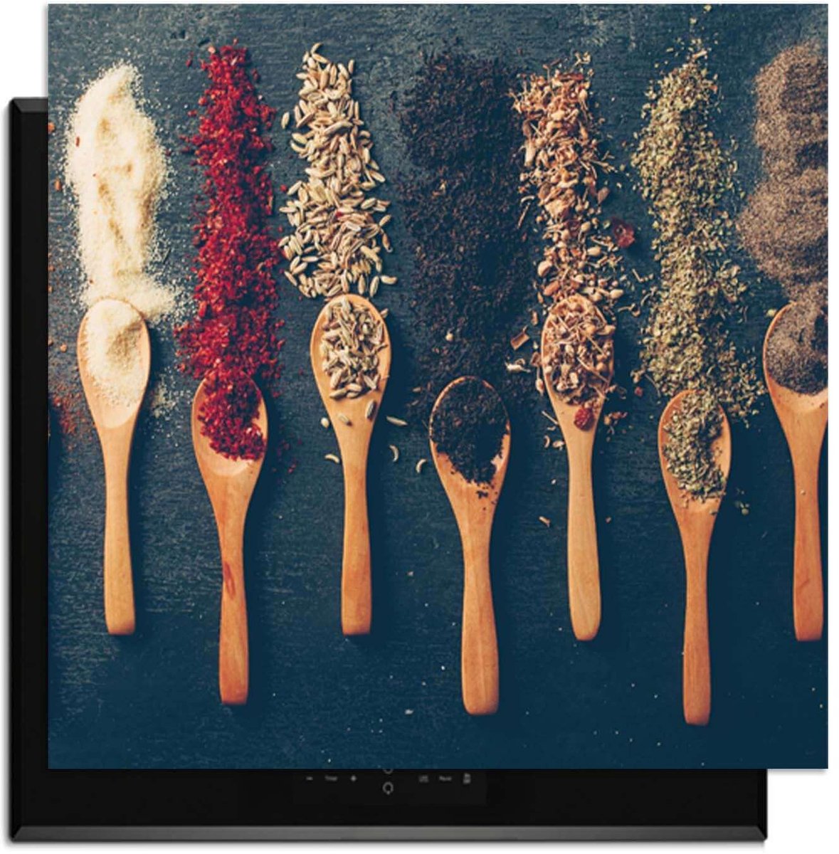 KitchenArt - Spice Palette – Inductie Beschermer - 60x52 cm - Kookplaat Beschermer - Luxe Afdekplaat Inductieplaat - Anti-slip & Oprolbaar - Beschermmat Inductiekookplaat
