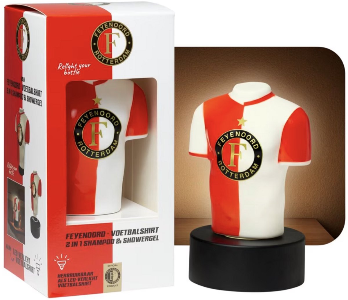 Feyenoord 2-in-1 Shampoo & Showergel - Relight your bottle - Herbruikbaar als led verlicht voetbalshirt
