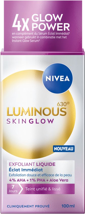 NIVEA Luminous630 Skin Glow Liquid Refiner - Exfoliant - Skincare - Leave-on Peeling - Alle Huitype - Anti-Pigment - 100ml