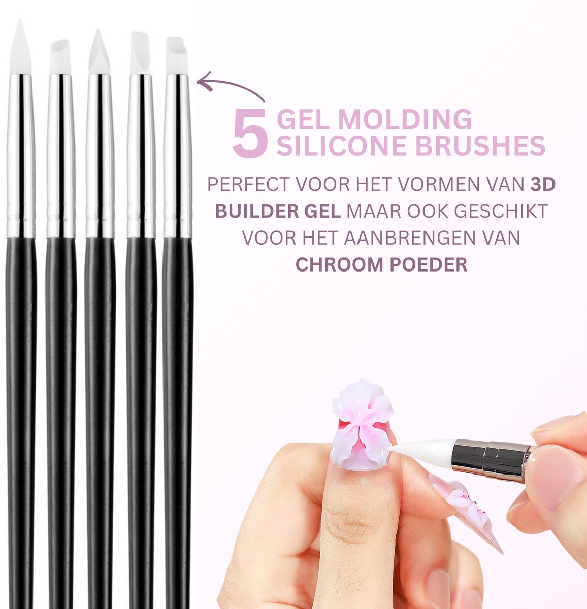 YUBBI Nail Art Penselen en Tools – 33 Delig - Afbeelding 4