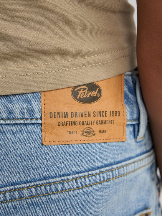 Petrol Industries Jean Garçons - Jean Coupe Ample à Jambes Droites - 5 Poches - 100% Coton - Pantalon Denim - Bleu - Taille 104