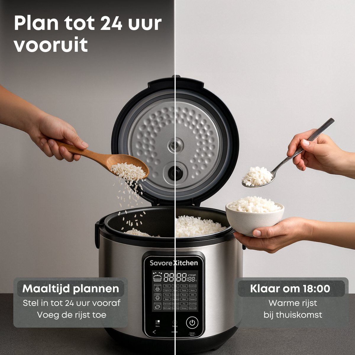 Savoré Kitchen MultiTaste Multicooker 5L met 24 kookfuncties - Multicookers - Rijstkoker - Stoomkoker - Touch Bediening – foto 4