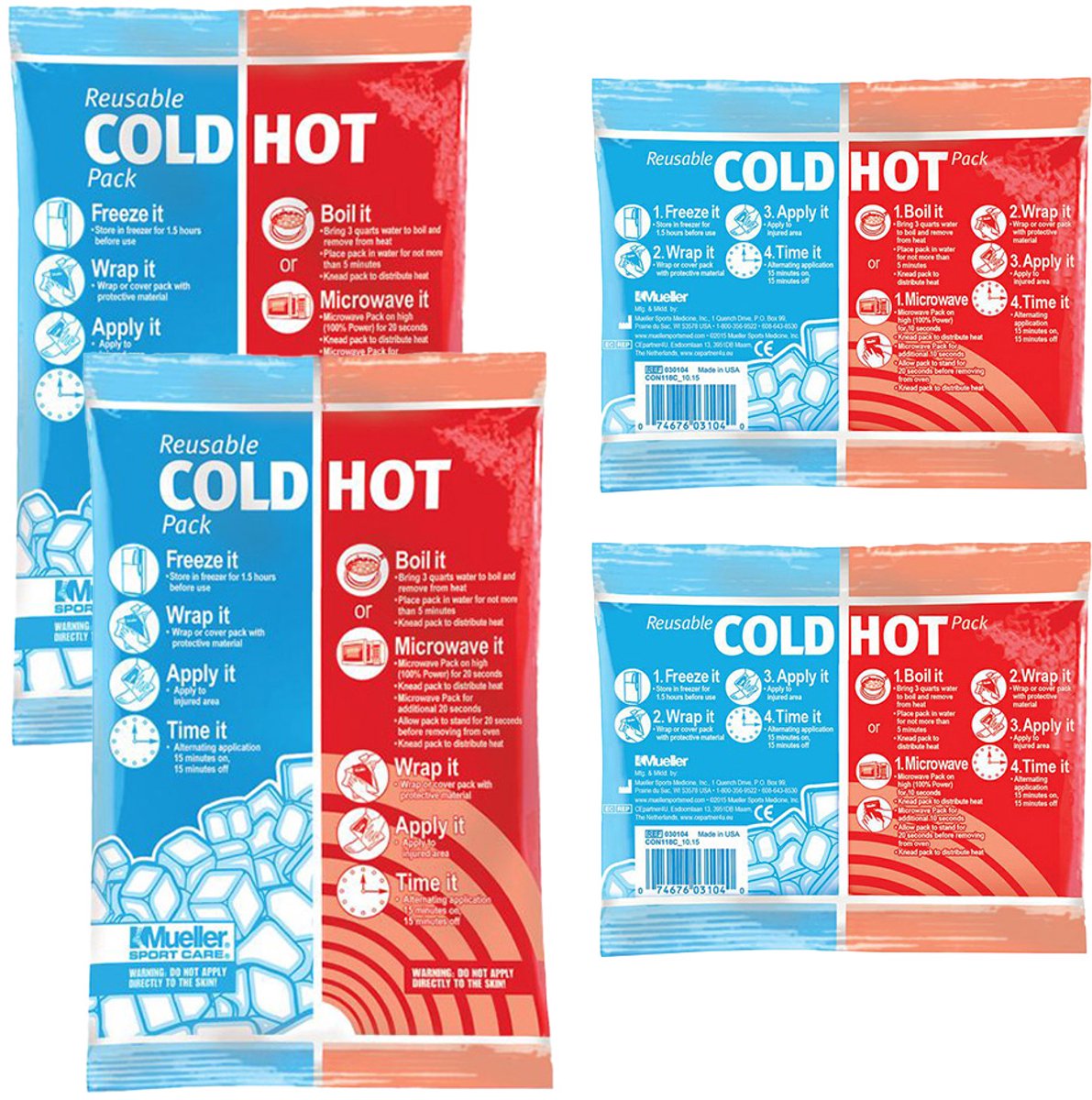 Mueller Hot / Cold Pack Herbruikbaar - 4-delige set