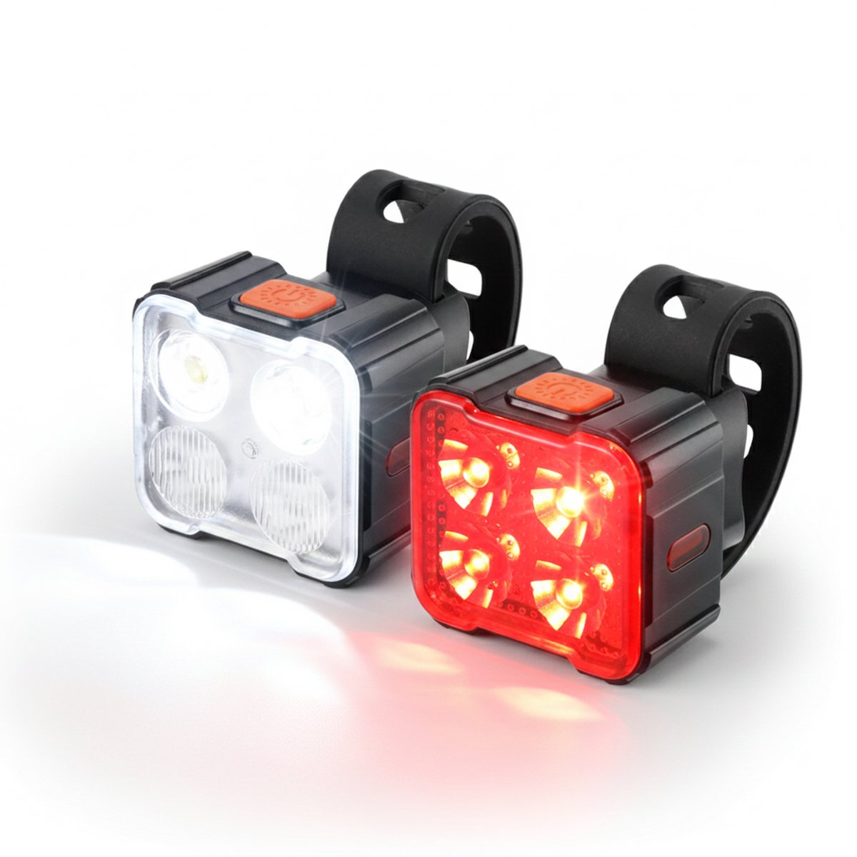 Fietsverlichting USB Oplaadbaar Koplamp En Achterlicht Fiets Set - LED - 260 en 40 Lumen