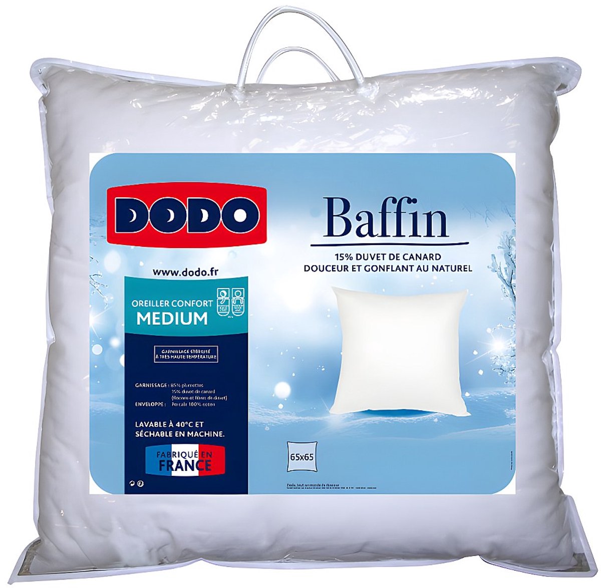 DODO Hoofdkussen DODO Natuurlijk Dons BAFFIN - 65 x 65 cm