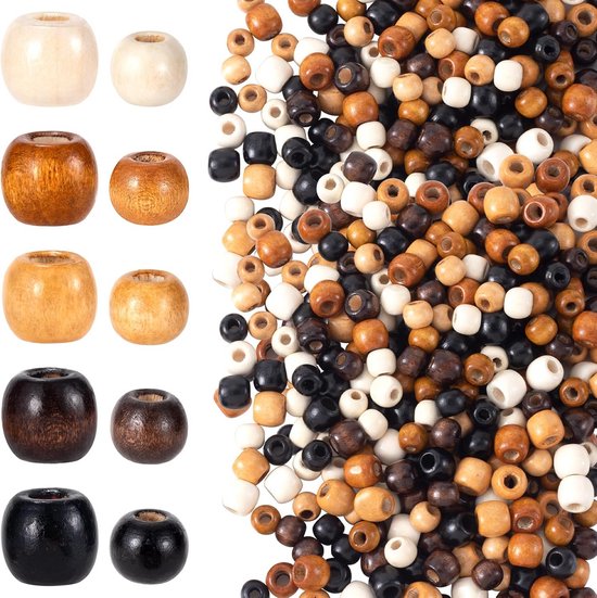 KtbeYTi 200 Stuks Bedrukte Ellipse Houten Kralen Met Gat - Natuurlijk Hout Voor Sieraden en Armbanden, Ovaal
