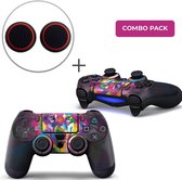 Color Wolf Combo Pack - PS4 Controller Skins PlayStation Stickers + Thumb Grips