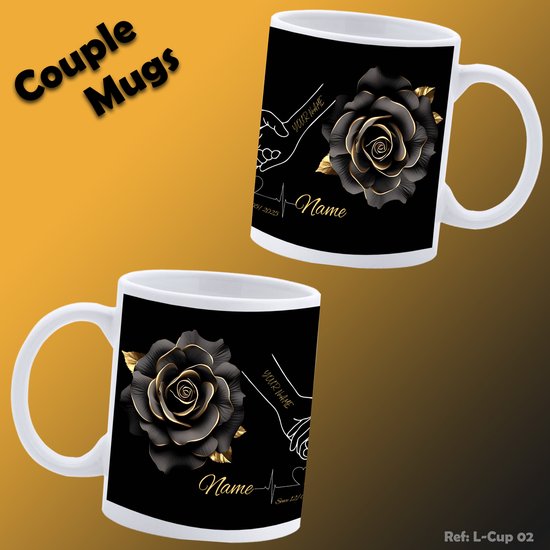 Tasse personnalisée avec nom et texte - Tasse imprimée avec texte - Tasse à thé / Café - Tasse de couple personnalisée