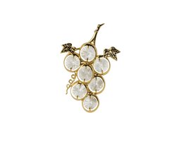 Golden Crystal Grapes – Luxe 24K Vergulde Druiventros met Swarovski-Kristallen & Zuignap