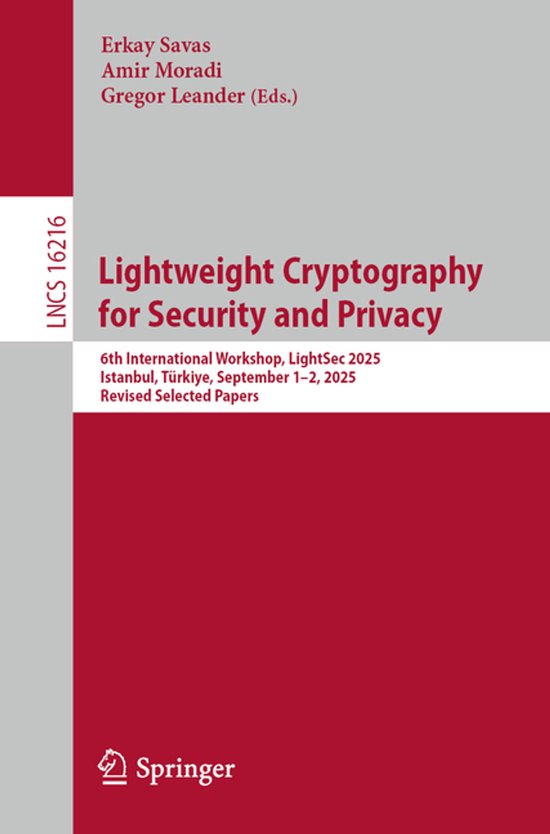 Lecture Notes in Computer Science16216- Lightweight Cryptogr ... - cover