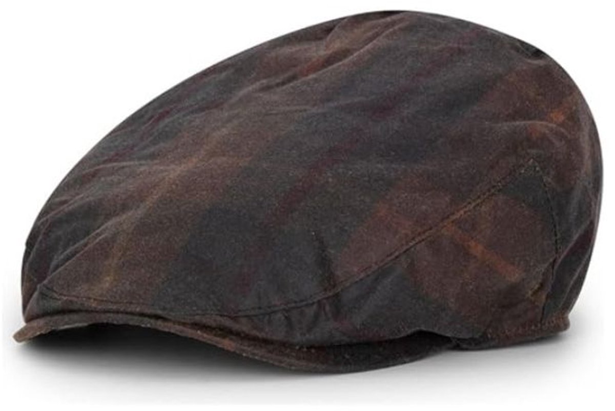 Belton Wax flat cap Tartan Brown, Walker and Hawkes maat XXL, 61cm