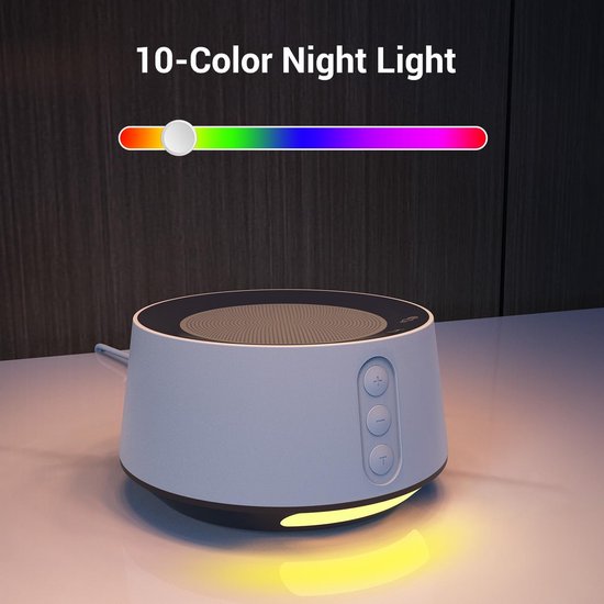 White Noise Machine met 14 Slaapgeluiden en Nachtlamp - Timer & Geheugenfunctie voor Baby, Kind & Volwassene — afbeelding 4