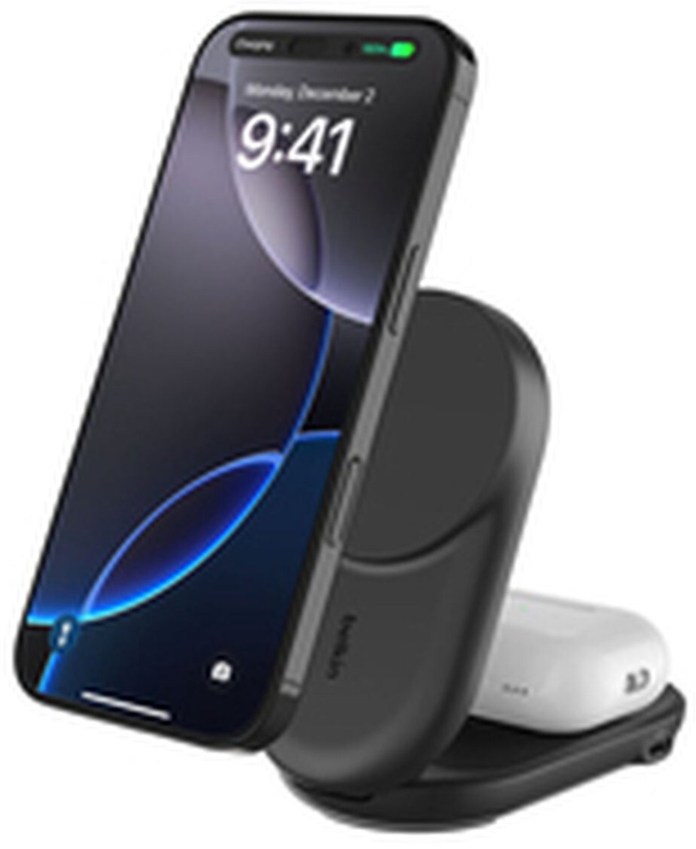 Belkin UltraCharge 2-in-1 MagSafe Draadloze Oplader met Standaard Qi2 25W Zwart