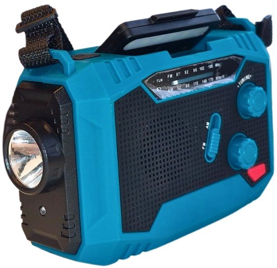 Denk Vooruit - Camp & Survive – Noodradio met Solar & Hand-Crank | 10000mAh Powerbank, AM/FM/NOAA, LED Zaklamp & Leeslamp