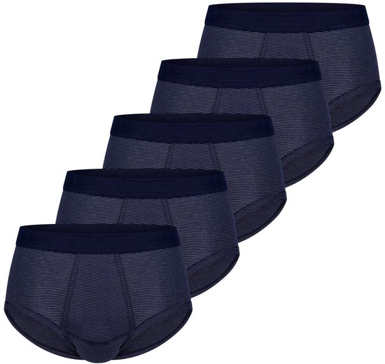 ESGE Heren Slip met voorsluiting 5 pack - Fijnrib Ringel