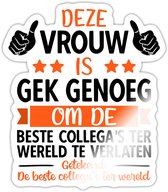 Afscheid Cadeau Voor Nieuwe Baan Collega Sticker Maat S (max. 10 x 10cm)