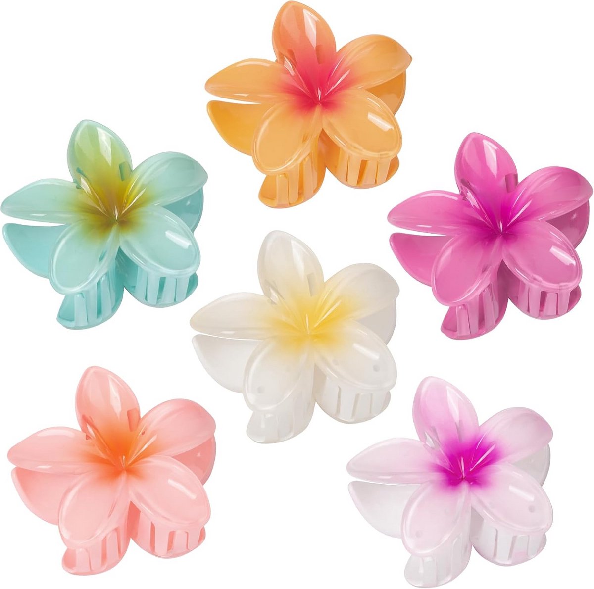 6x Grote Bloem Haarclips Set - Hawaiiaanse Strand & Zomer Haaraccessoires voor Dames