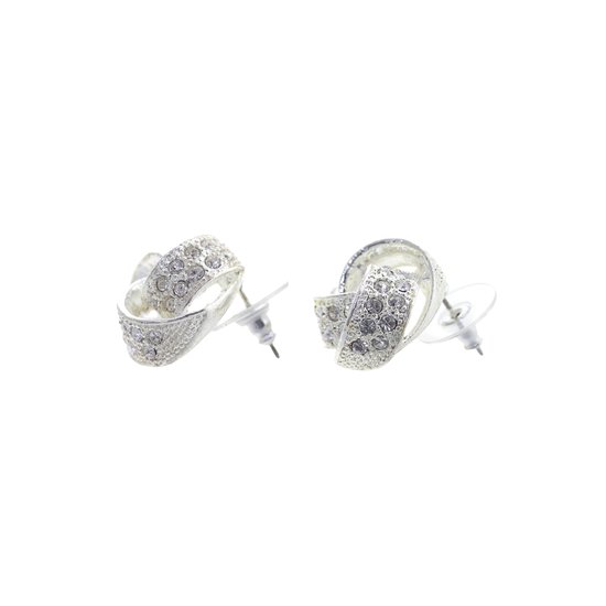 Behave Boucles d'oreilles boutons couleur argent