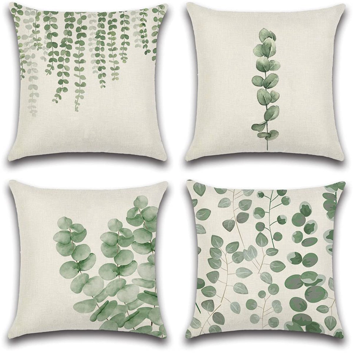 Unyqoos Waterafstotende kussenovertrekken voor binnen en buiten gebruik, 45x45 cm groen