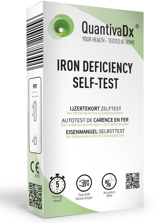 QuantivaDx - Thuistest - Zelftest - IJzertekort - Detectie ferritine - IJzer