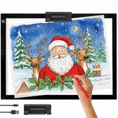 Crafts&Co Lightpad A3 voor Tekenen, Schetsen en Diamond Painting - Tekenbord A3 - DIY - Tekentablet - Lichtbak - Lichtplaat - Tekenspullen Professioneel - Educatief Montessori Speelgoed 4, 5, 6 + Jaar - Knutselspullen - Cadeau voor Meisjes en Jongens