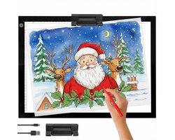 Crafts&Co Lightpad A3 voor Tekenen, Schetsen en Diamond Painting - Tekenbord A3 - DIY - Tekentablet - Lichtbak - Lichtplaat - Tekenspullen Professioneel - Educatief Montessori Speelgoed 4, 5, 6 + Jaar - Knutselspullen - Cadeau voor Meisjes en Jongens