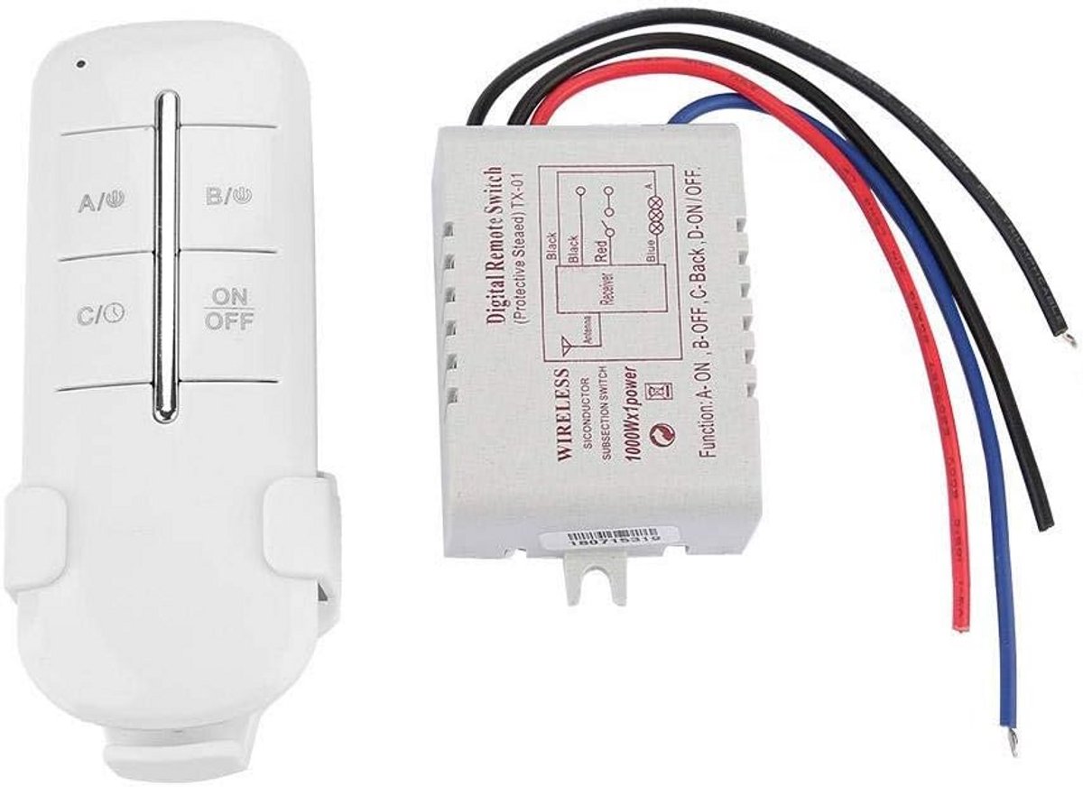 Draadloze Afstandsbediening Schakelaar voor Verlichting 1 t/m 4 Kanalen AC 220V