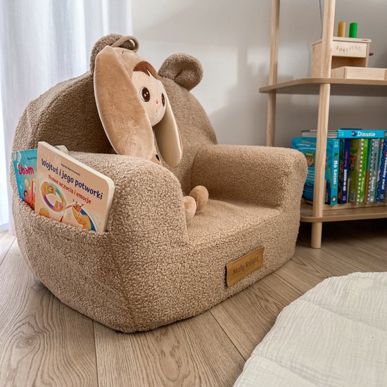 Flumi Kinderfauteuil - Teddy Donkerbeige van Merkloos — afbeelding 5