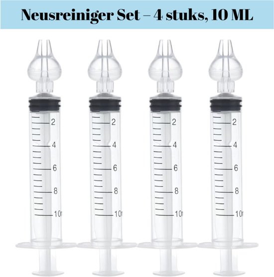 Neusreiniger Set – 4 stuks 10 ml | Herbruikbare Siliconen Neusreiniger voor Baby’s & Kinderen | Zachte & Veilige Neusspoeling | BPA-vrij - Bevordert Slaap en Verbeterde Ademhaling