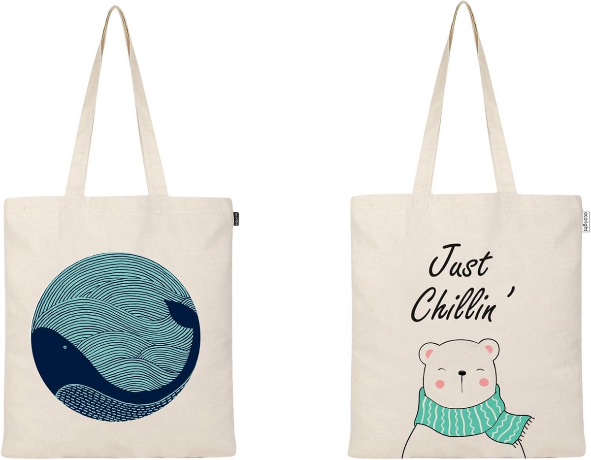 Duurzame Katoenen Tote Bag - Herbruikbare Schoudertas en Boodschappentas