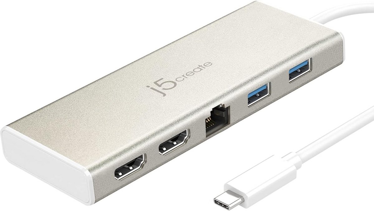 USB-C Dual HDMI Docking Station met 2x USB 3.0, Ethernet en 60W PD Opladen