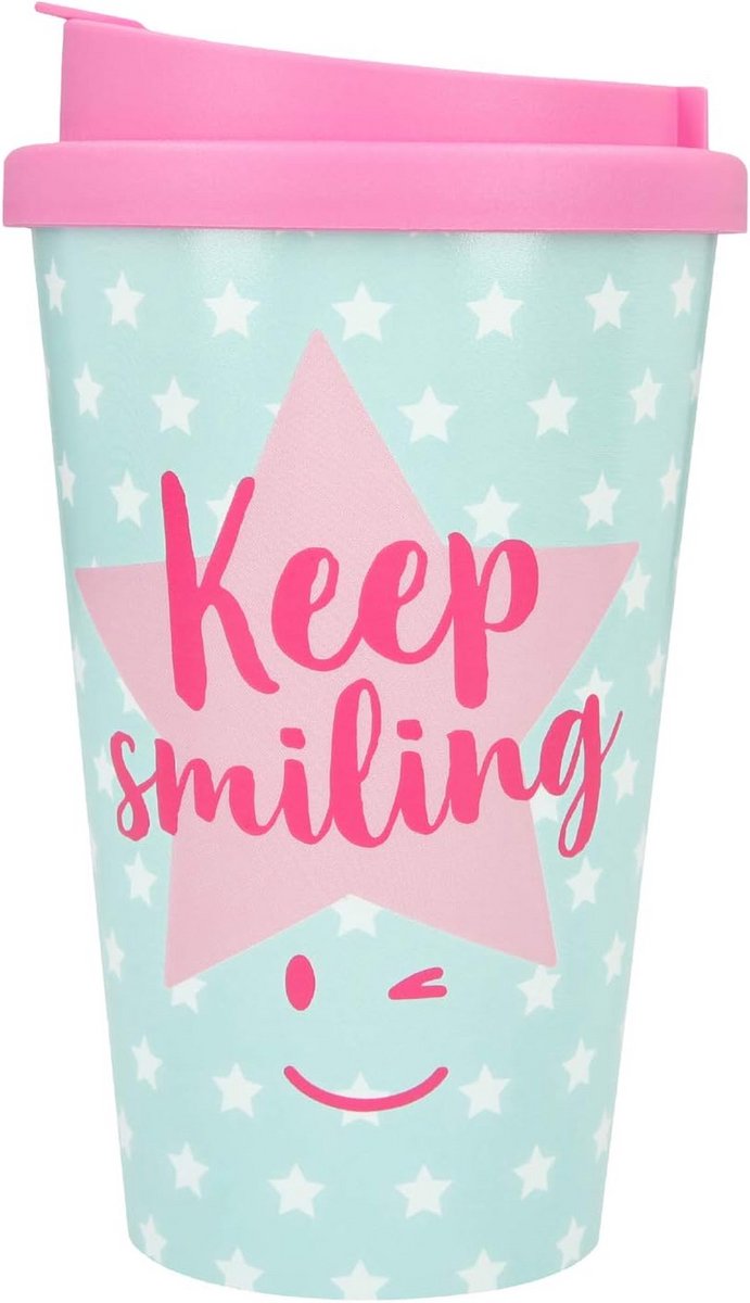 Herbruker To-Go Beker met Spreuk - BPA-vrij Kunststof - 350 ml