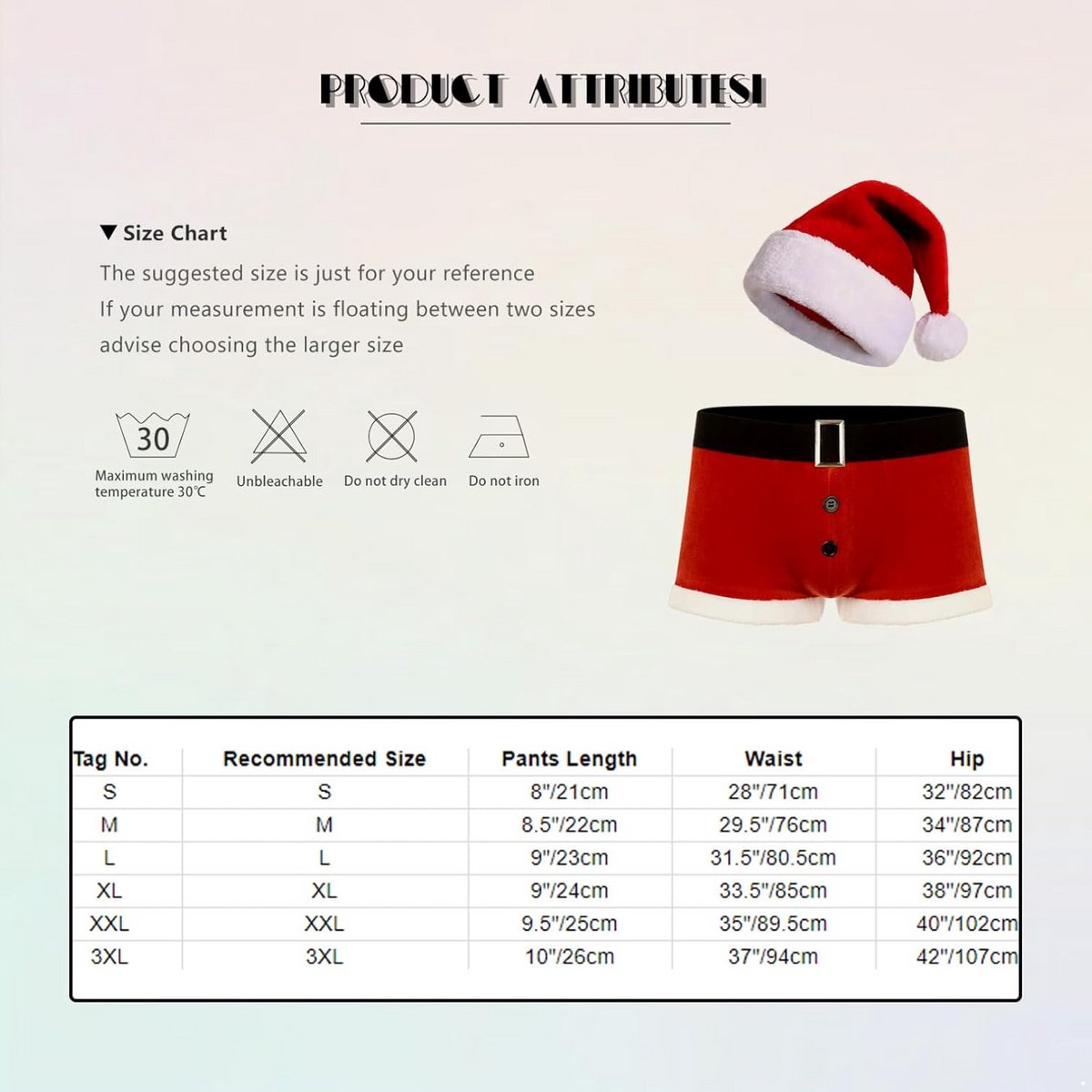 Sexy Kerstman Boxer Shorts Set voor Heren Feestoutfit