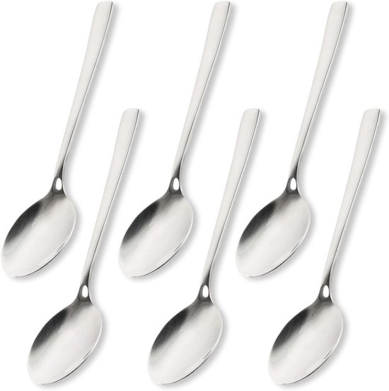 Evanda dinerlepel 12 stuks, roestvrij staal 18,5cm lepel, dessertlepel, tafellepel, soeplepel, makkelijk schoon te maken, vaatwasmachinebestendig