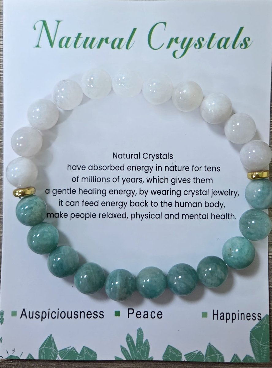 S4H - Amazoniet & Witte Jade Armband – Natuurlijke Edelstenen – Armband voor Innerlijke Rust, Balans & Positieve Energie