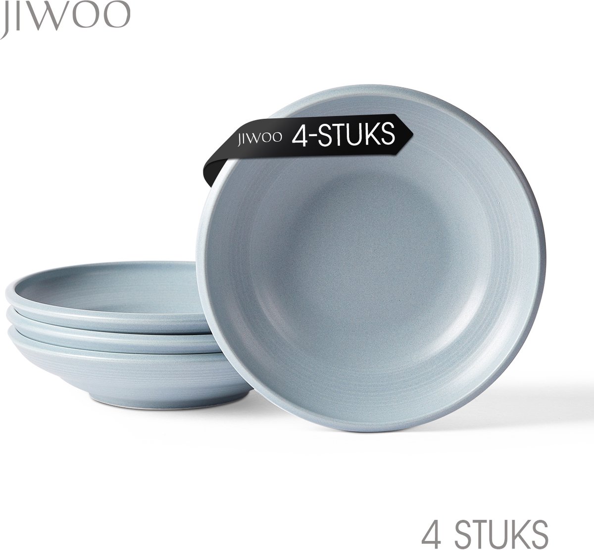 Pastabord set van 4 (Ø22 cm / 8,5inch), Diepe borden, Soepborden, Serviesset 4 persoons, Geschikt voor Restaurants, Horeca, Feest, Familiefeesten, Banketten en Picknicks, Magnetron-vaatwasserbestendig, Keramiek