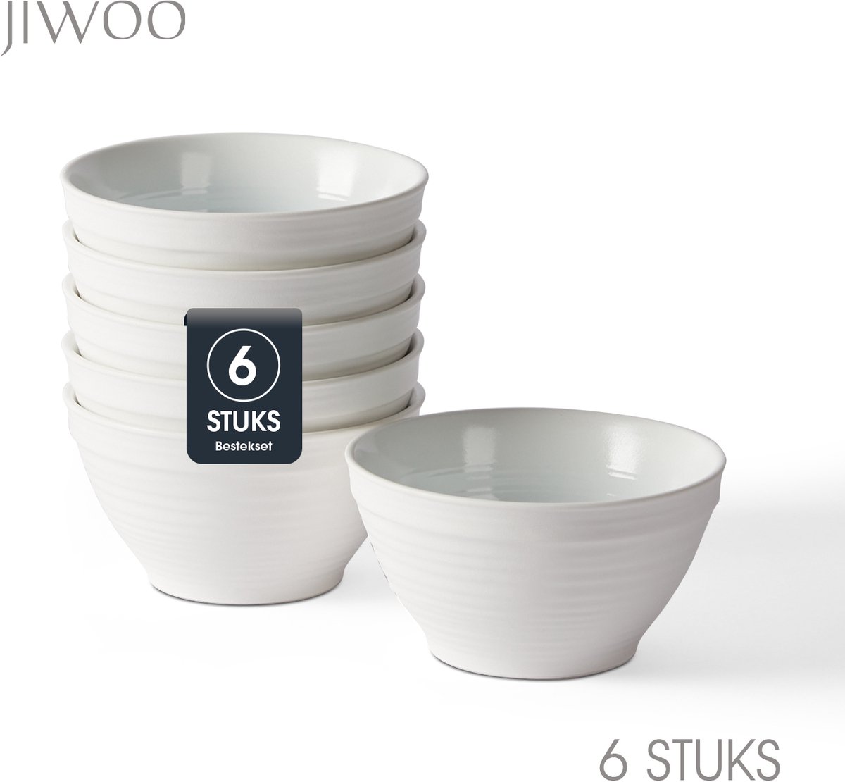 Set van 6 Kommen (Ø 11,8cm / 350ml) Ontbijtkommen, Mueslikom, Soepkom, serviesset 6 persoons, Geschikt voor restaurants, hotels, banketten, familiefeesten, en picknicks, Magnetron-vaatwasserbestendig, Keramiek