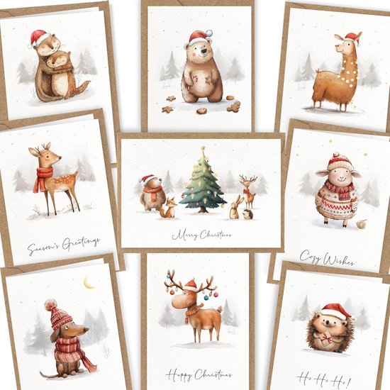 Mix 1 – Kerstkaarten met enveloppen – Amsterdam Illustrations