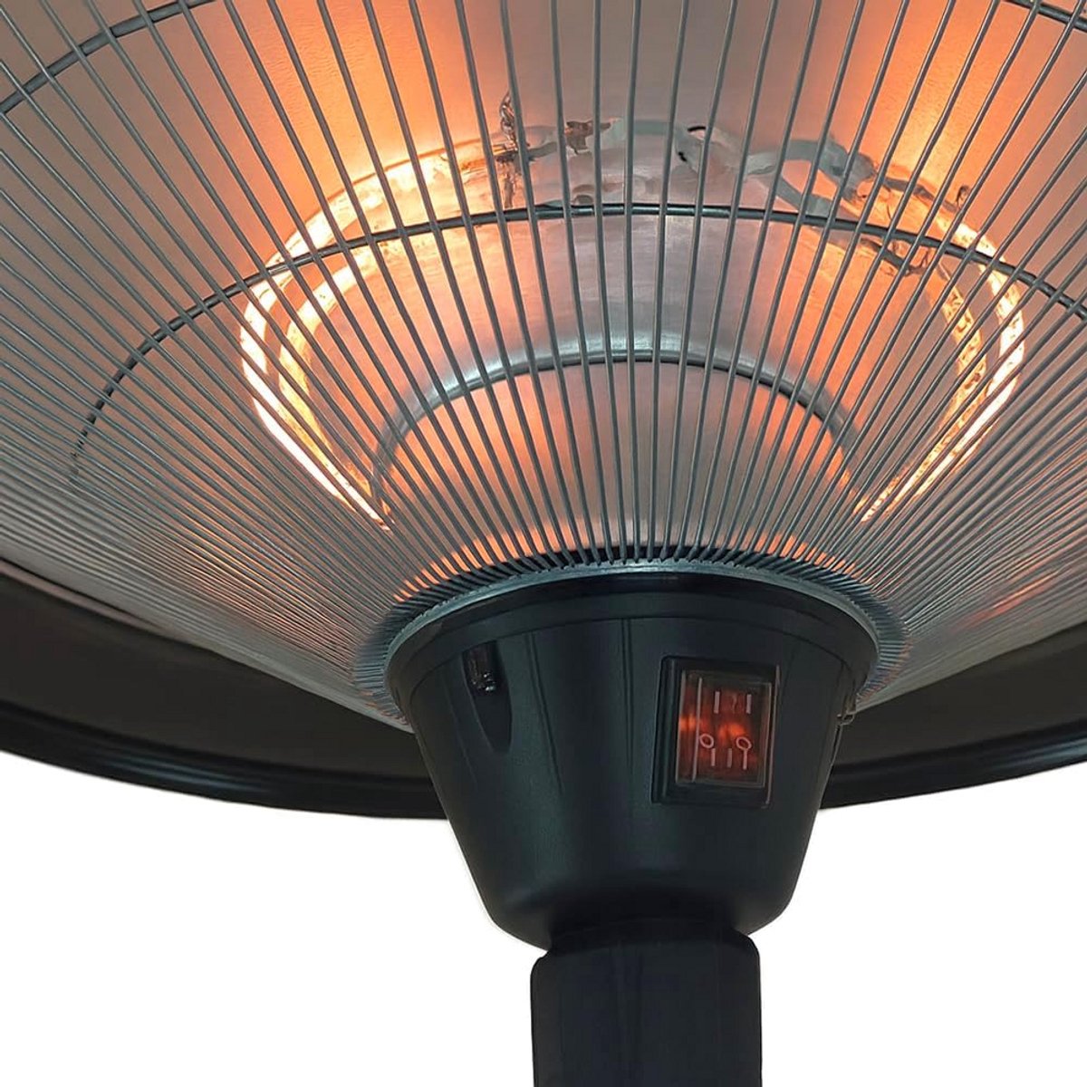 Elektrische Infrarood Terrasverwarmer Zwart - Hoogte Verstelbaar Warmtepaddenstoel voor Binnen en Buiten – foto 5