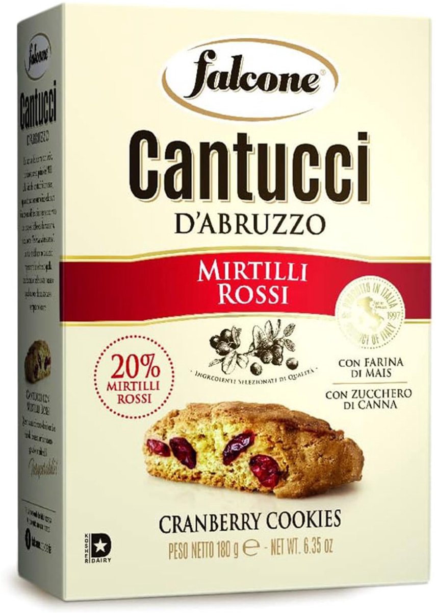 3 Pakken Falcone Cantucci Cranberry - Cranberry Cantucci- Italiaanse koekjes