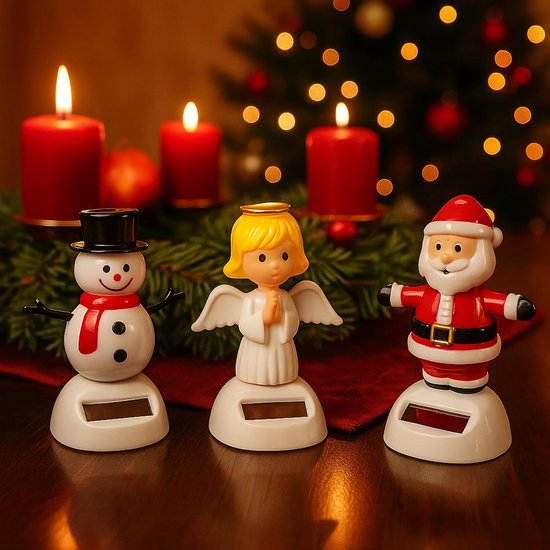 Figurine Solaire Dansante De Noël – Chat, Chien, Élan Ou Bonhomme De Neige – Sans Piles