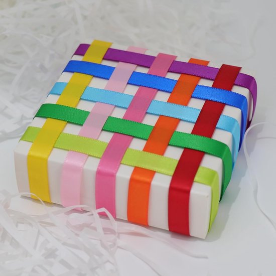 Ruban Satin - 10 pièces - 1 cm de large - Rubans - Polyester - Ruban cadeau - Ruban d'emballage - Ruban - Emballage cadeau - Pour Bricolage, Cadeaux, Décoration - 5 Mètres de long par partie